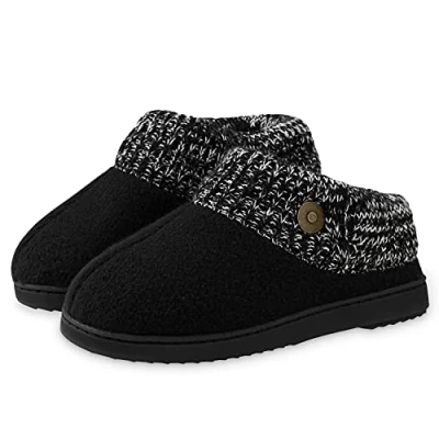 Afbeelding van DUNLOP Damespantoffels, gesloten, winter, warm, bont, zwart.