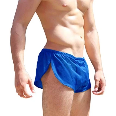 Afbeelding van Heren Losse Slips Boxer Shorts Mannelijke Engrener Sexy Ondergoed, Blauw