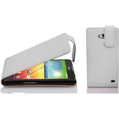 Afbeelding van Cadorabo Hoesje geschikt voor LG L90 (1. SIM) in MAGNESIUM WIT Beschermhoes flip design Case Cover van getextureerd imitatieleer