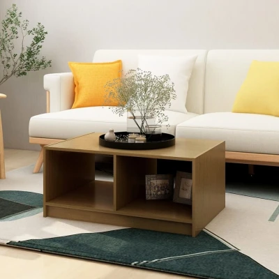 Afbeelding van Salontafel 75x50x33,5 cm massief grenenhout honingbruin