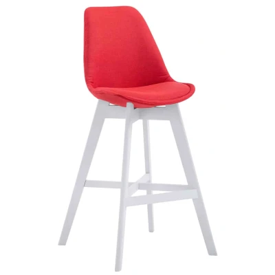 Afbeelding van Barkruk Narvik Stof Wit Frame Rood