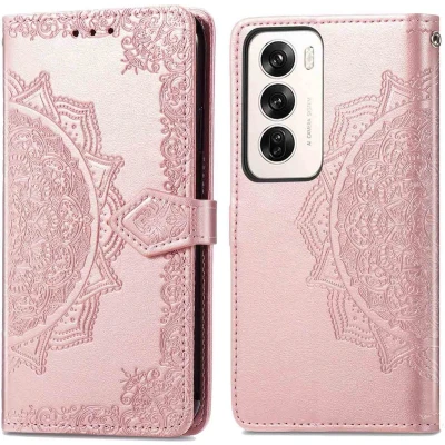 Afbeelding van imoshion Hoesje Geschikt voor Oppo Reno 12 Pro Met Pasjeshouder Mandala Bookcase Rosé Goud
