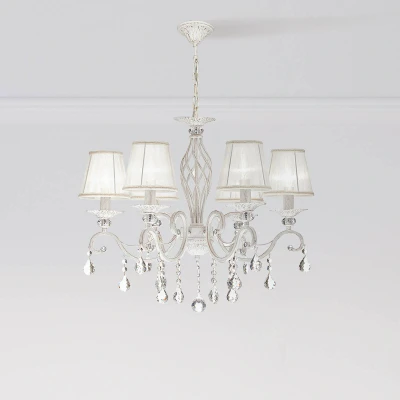 Afbeelding van Maytoni Grace kroonluchter, wit, 6 lamps, organza, E14