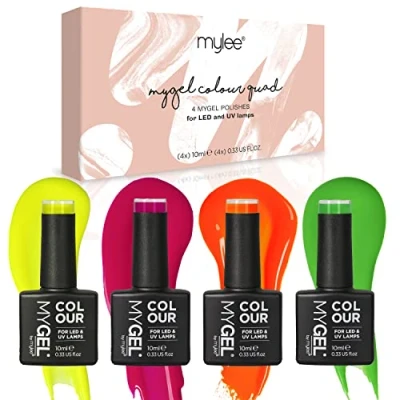 Image de Mylee Mygel Lot de 4 vernis Gel 10 ml, assortiment « One in A Melon » UV/LED Soak Off Pour Manucure, Pédicure Facile à appliquer Longue durée Usage domestique et professionnelle