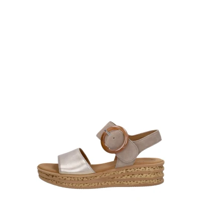 Afbeelding van Gabor Sandalen met plateauzool, Dames, Maat: 42, Beige Leer