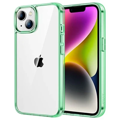 Afbeelding van JETech Beschermhoes voor iPhone 14 6,1 inch, anti vergeling, schokbestendig, krasbestendig, transparant (nachtgroen)