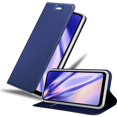 Afbeelding van Cadorabo Hoesje geschikt voor Huawei Y6P in CLASSY DONKER BLAUW Beschermhoes met magnetische sluiting, standfunctie en kaartvakje Book Case Cover Etui