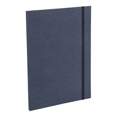 Afbeelding van Bigso Box of Sweden Elastische map documentenmap van vezelplaat en papier in linnenlook voor documenten, mappen, brochures enz. blauw