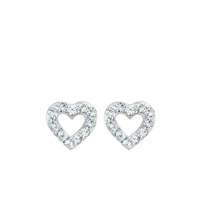 Afbeelding van Elli Classy Heart Oorbellen, Dames, Maat: One Size, Silber