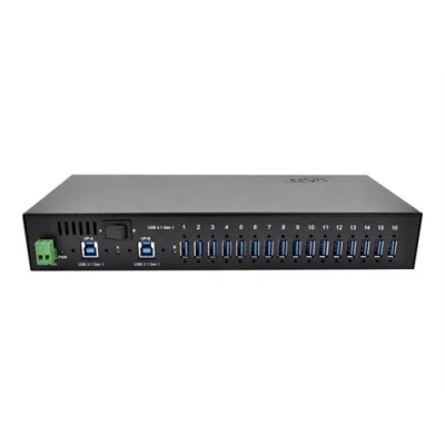 Image de Exsys EX 1116HMVS Concentrateur (hub) 16 x USB 3.1 Gen 1 Montable sur rack, Montage rail DIN, fixation murale Tension CC