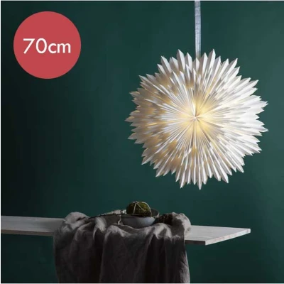 Afbeelding van Witte papieren kerstster Ice 70 cm