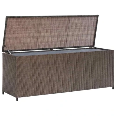Afbeelding van Tuinbox 120x50x60 cm poly rattan bruin