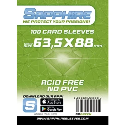 Afbeelding van Red Glove 100 Sapphire Sleeves Green 63,5 x 88 SPGREEN