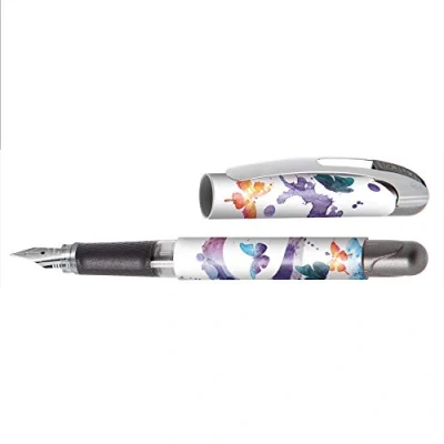 Afbeelding van Online Vulpen voor meisjes, Iridiumveer M, met blauwe patroon, Girls Edition Spring Vibes, inclusief patroon