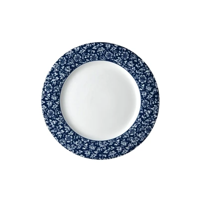 Afbeelding van Laura Ashley Blauw Sweet Allysum Set 4 Platte Borden 23cm Wit Porselein