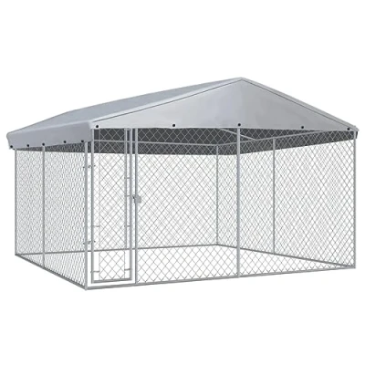 Afbeelding van vidaXL Hondenkennel voor buiten met dak 382x382x225 cm