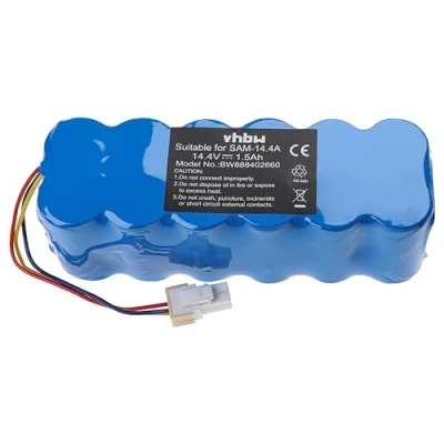 Afbeelding van vhbw Accu compatibel met Samsung Navibot SR8855, SR8857, SR8875, SR8877, SR8895, SR8895 Silencio, SR8896 robotstofzuiger (1500 mAh, 14,4 V, NiMH)