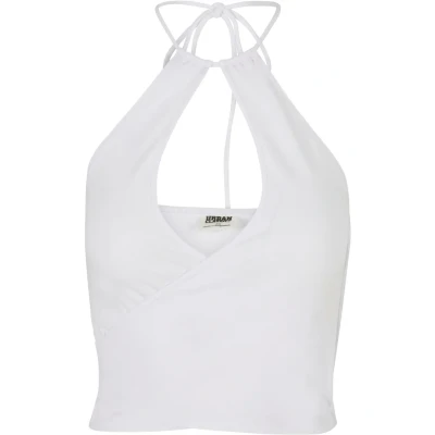 Afbeelding van Urban Classics Short Wraped Neckholder Top, Dames, Maat: 3XL, White