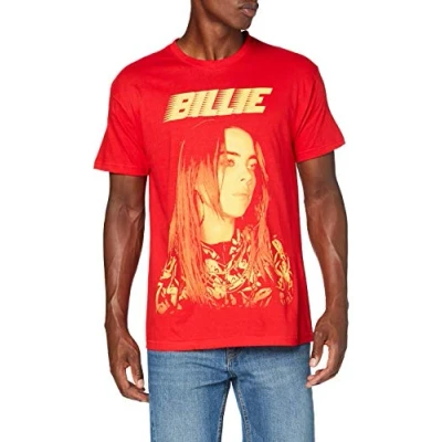 Image de Billie Eilish T Shirt Racer Logo Jumbo Homme Rouge Taille M