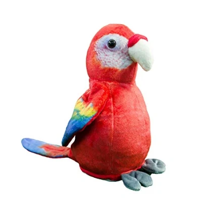 Afbeelding van Pratende Knuffel Papegaai Sprekende Interactieve Bewegende Pluche Vogel Rode Knuffelpapegaai Leuk cadeautje voor jong en oud Kerstcadeau Verjaardag Decoratie