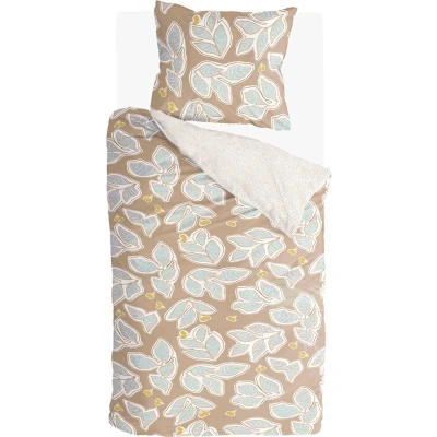 Afbeelding van Walra Dekbedovertrek Lovely Leaves 140x220 100% Katoen (BCI) Bruin / Beige