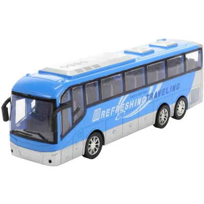 Afbeelding van Cars &amp; Trucks Reisbus Blauw Frictie, 32cm