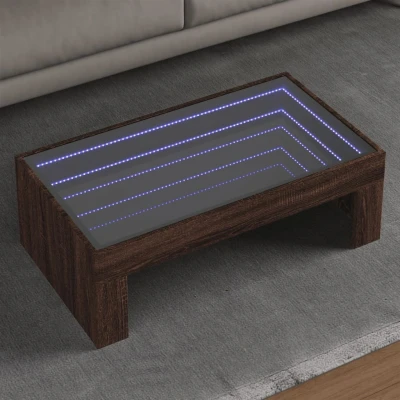 Afbeelding van vidaXL Salontafel met Infinity LED 90x50x30 cm bruin eikenkleurig