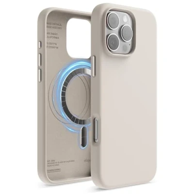 Afbeelding van elago Magnetische siliconen beschermhoes compatibel met iPhone 16 Pro Max Case 6,9 inch, alle MagSafe accessoires Ingebouwde magneten, zachte handgreep, schokbestendig