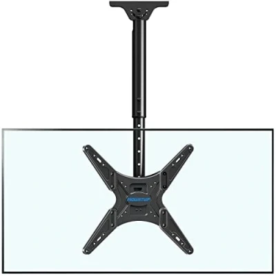 Afbeelding van ELIVED EV3015 Plafondbeugel voor de meeste platte en gebogen tv&#039;s van 24 tot 65 inch 45 kg, VESA max. 400 x mm, in hoogte verstelbare tv beugel plat dak of