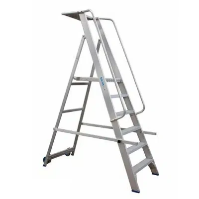 Afbeelding van Solide mobiele magazijntrap 6 treden