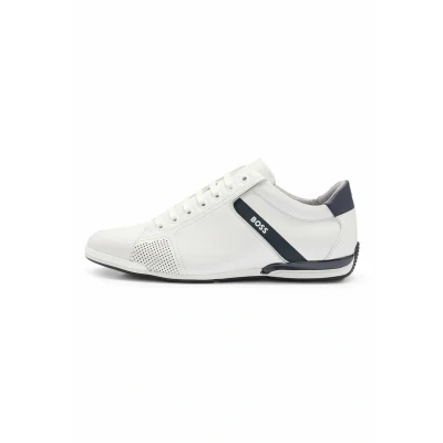 Afbeelding van BOSS SATURN_LOWP_LUX4 A_N Sportieve veterschoenen white, Heren, Maat: 47, White Leer