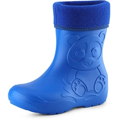 Afbeelding van Ladeheid Kinder Regenlaarzen Thermo Rubberlaarzen Vederlicht EVA LA CA PandaWinter Blauw 26/27