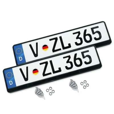 Afbeelding van VZL kentekenplaathouder voor de auto, 2 x kentekenplaathouder, alternatief frameloze (kentekenplaathouder incl