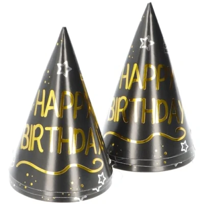Afbeelding van Folat Feesthoedjes shining glam happy birthday 6 stuks