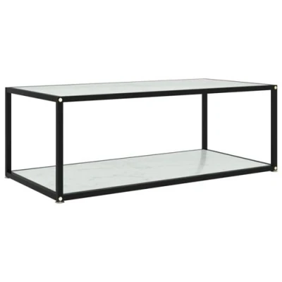 Afbeelding van Salontafel 100x50x35 cm gehard glas wit