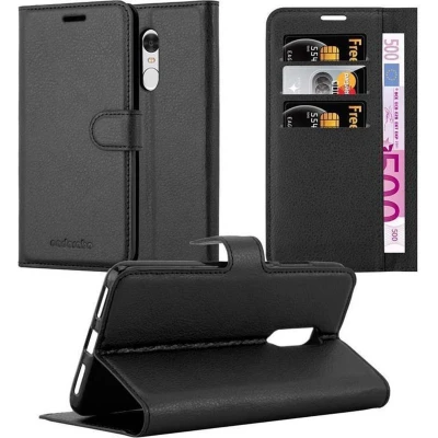 Afbeelding van Cadorabo Hoesje geschikt voor Xiaomi RedMi NOTE 4 in PHANTOM ZWART Beschermhoes met magnetische sluiting, standfunctie en kaartvakje Book Case Cover Etui