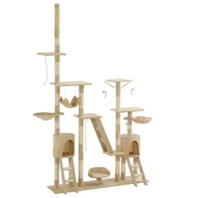 Afbeelding van vidaXL Kattenkrabpaal met sisal krabpalen 230 250 cm beige