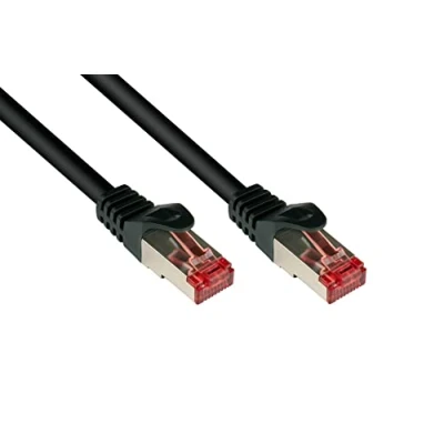 Afbeelding van Good Connections RNS patchkabel met inklikbare neusbescherming, Cat. 6, S/FTP, PiMF, PVC, 250MHz, zwart, 1m (S/FTP, CAT6, 1 m), Netwerkkabel