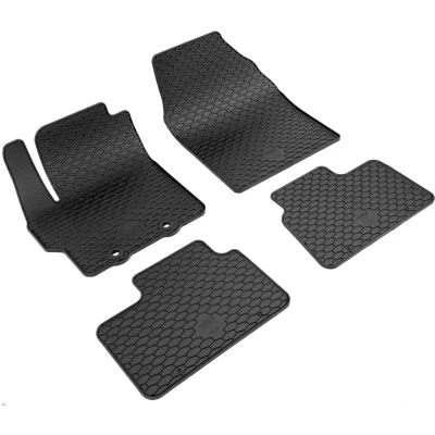 Afbeelding van WALSER 50909 Vloermatset Waterdicht Rubber voor en achter Antraciet/Zwart Op maat gemaakt