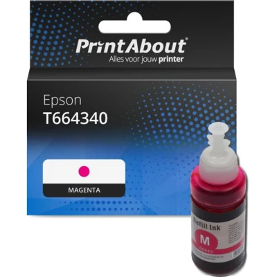 Afbeelding van Huismerk Epson T664340 Inktcartridge Magenta