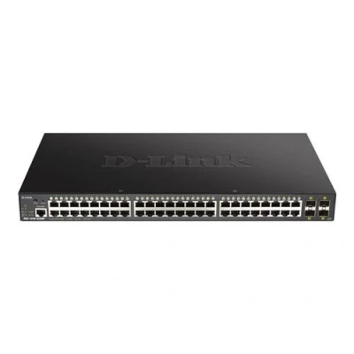 Image de D Link DGS 1250 52XMP Commutateur L3 Lite intelligent 48 x 10/100/1000 (PoE) + 4 10 Gigabit SFP+ Montable sur rack PoE (370 W)