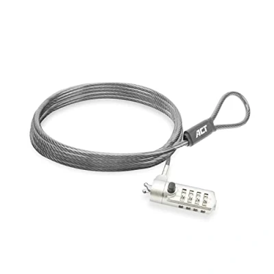 Afbeelding van ACT AC9035 Laptopslot Wedge Securitu Lock Cijferslot 2 meter