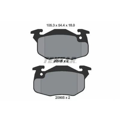 Afbeelding van TEXTAR 2090602 Remblokkenset Geschikt voor slijtage waarschuwingscontact PEUGEOT: 106 II Hatchback, I CITROËN: Saxo Hatchback