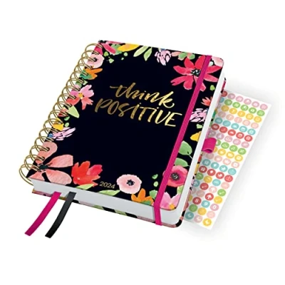 Afbeelding van Sigel agenda 2024 Jolie Inspire A5 7dagen/2pagina&#039;s spiraal flower love bulletjournal SI J4600