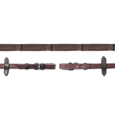 Image de Schockemöhle Rênes Durasoft 18mm Large Marron foncé/Argent Full