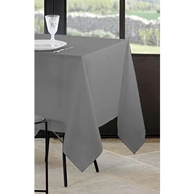 Afbeelding van Lovely CASA Tafelkleed, afmetingen 145 x 200 cm, 100% polyester, muiskleur, model Nelson, rechthoekig, tafellinnen, wasbaar op 30 graden, uitzonderlijke kwaliteit