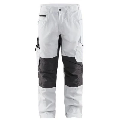 Image de Pantalon peintre stretch blanc/gris foncé