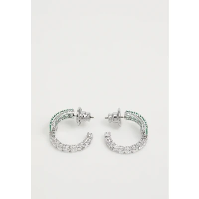 Afbeelding van Swarovski Anneaux d&#039;oreilles Matrix, Tailles variées, Vertes, Métal rhodié