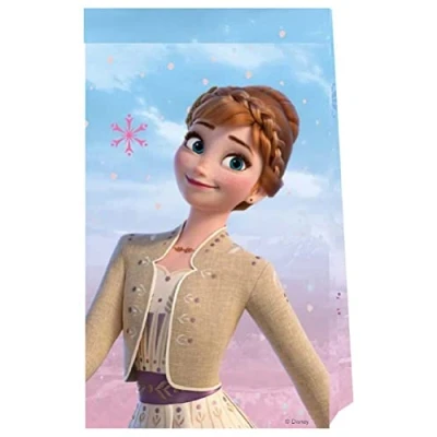 Afbeelding van Frozen Papieren Traktatiezakjes Wind Spirit 4 stuks