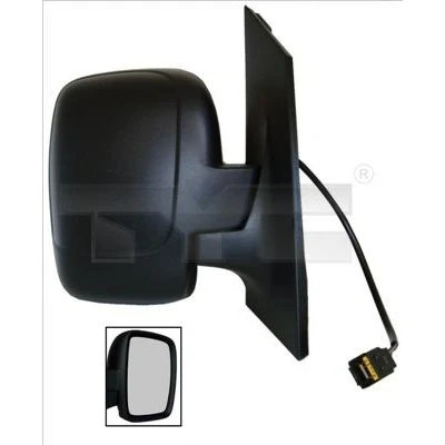 Afbeelding van Buitenspiegel Tyc 309 0181 rechts Zwart voor elek. spiegelverstelling, Bol vormig, Te verwarmen, Met temperatuursensor, Elektrisch inklapbaar